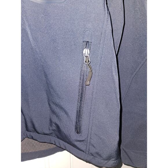 Gerry Navy Softshell Jacket Sz L Bonded Fleece Backing Water Resistant - Picture 5 of 7
